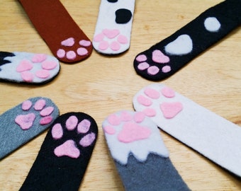 magnetic bookmark cat paw felt cute kawaii