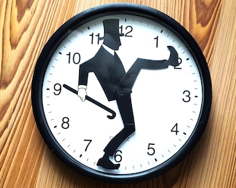 Moving Legs Wall Clock, Funny Suit Man, Modern Art Decor