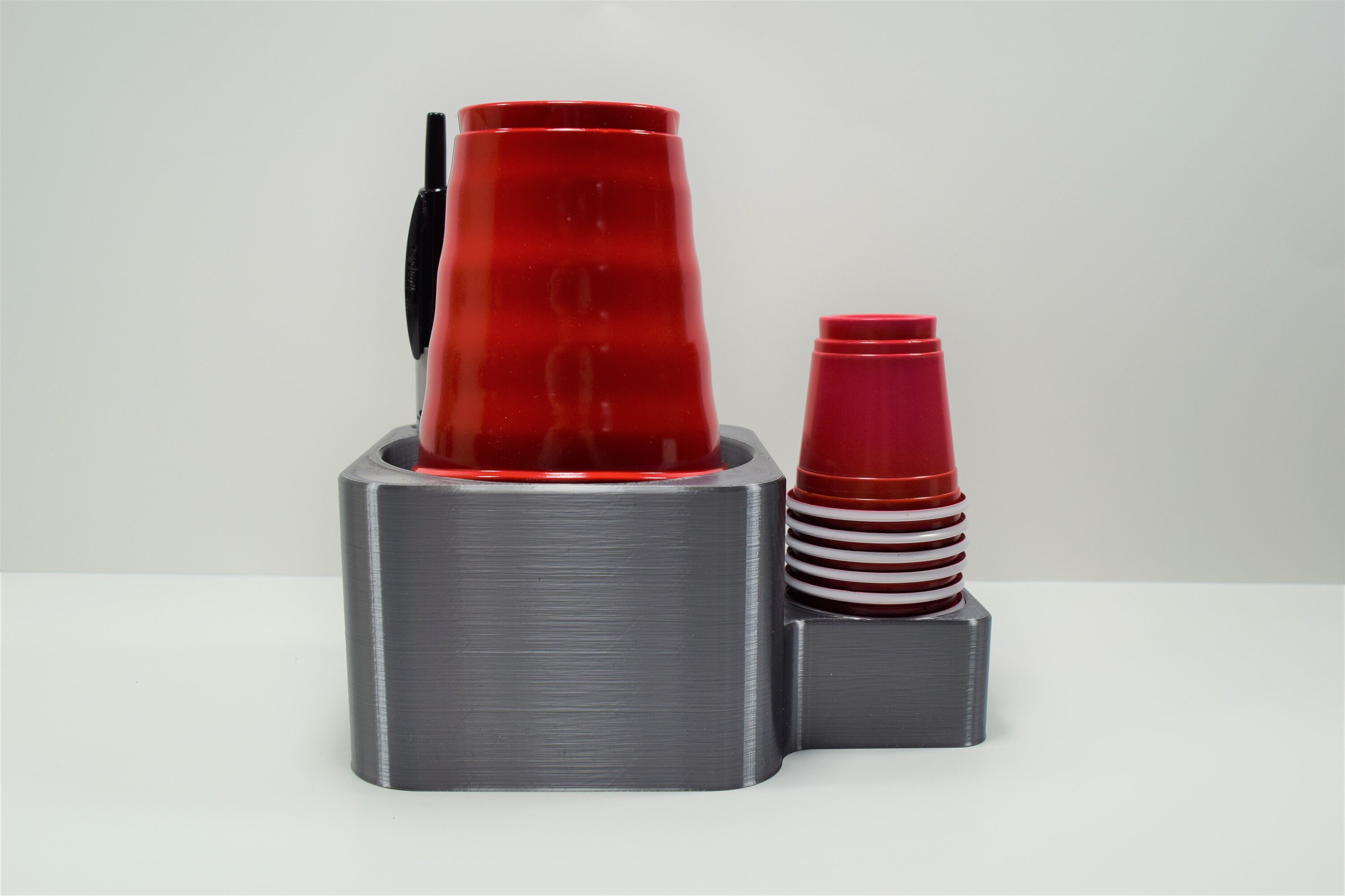 Solo Cup Stand with Sharpie Holder 3D Printed - C23D Manufacturing