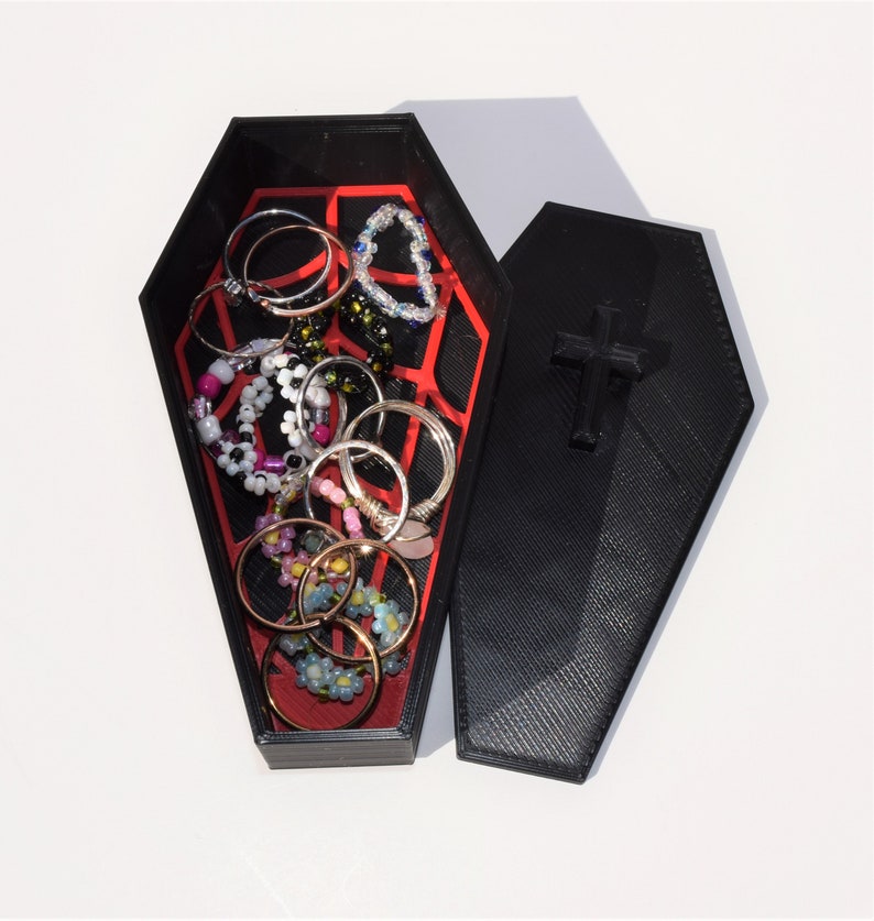Coffin Stash Box Storage Box W/spider  Theme 3D Printed Custom