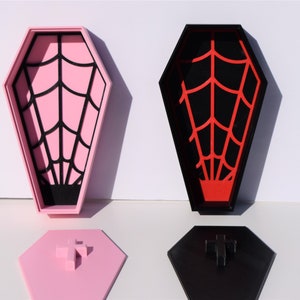 Coffin Stash Box |  Storage Box w/Spider Web Theme | 3D Printed | Custom Display Box | Keepsakes | Storage