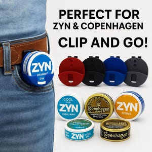 ZYN & Copenhagen Belt Clip Holders - Smokeless Tobacco Can Holder - Fits Dip, Chew and Nicotine Pouches