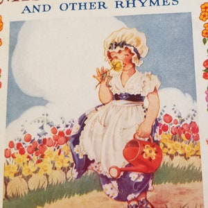 1940 Mistress Mary and Other Rhymes. Samuel Gabriel Sons & Company. Charming children book. Free shipping.