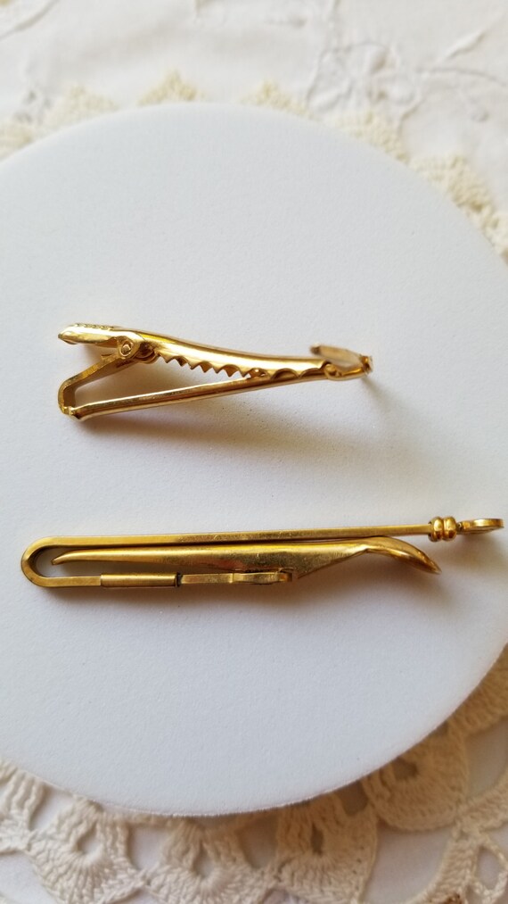 Vintage Mid-century Pair of Tie Clips. Men's vint… - image 6