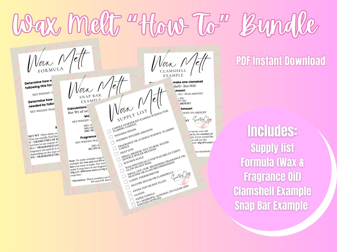 WAX MELT MAKING Guide Printable Instant Download Beginner's Guide Craft