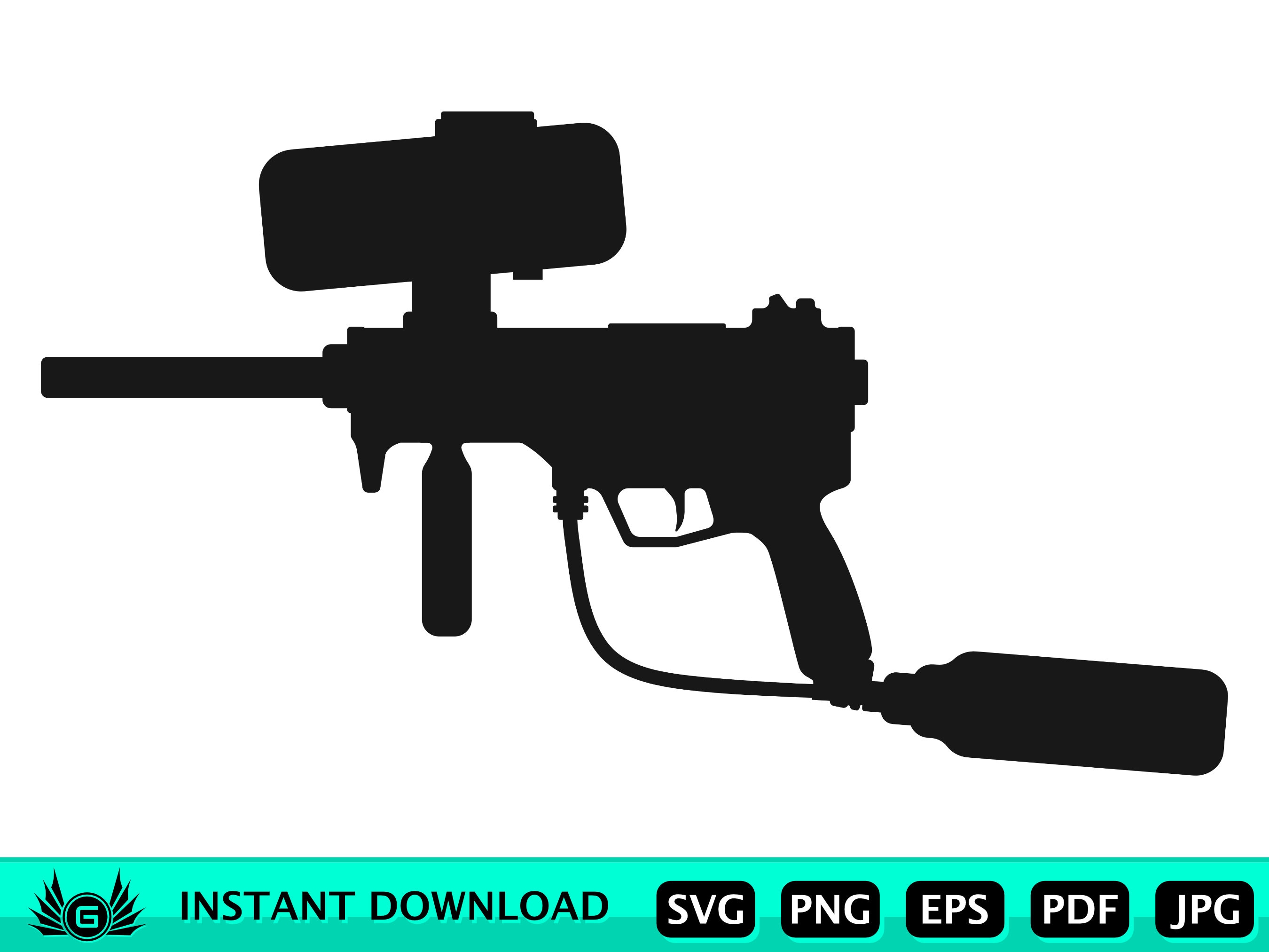 Paintball Gun SVG Vector Silhouette. Paintball Esp Svg Etsy Canada