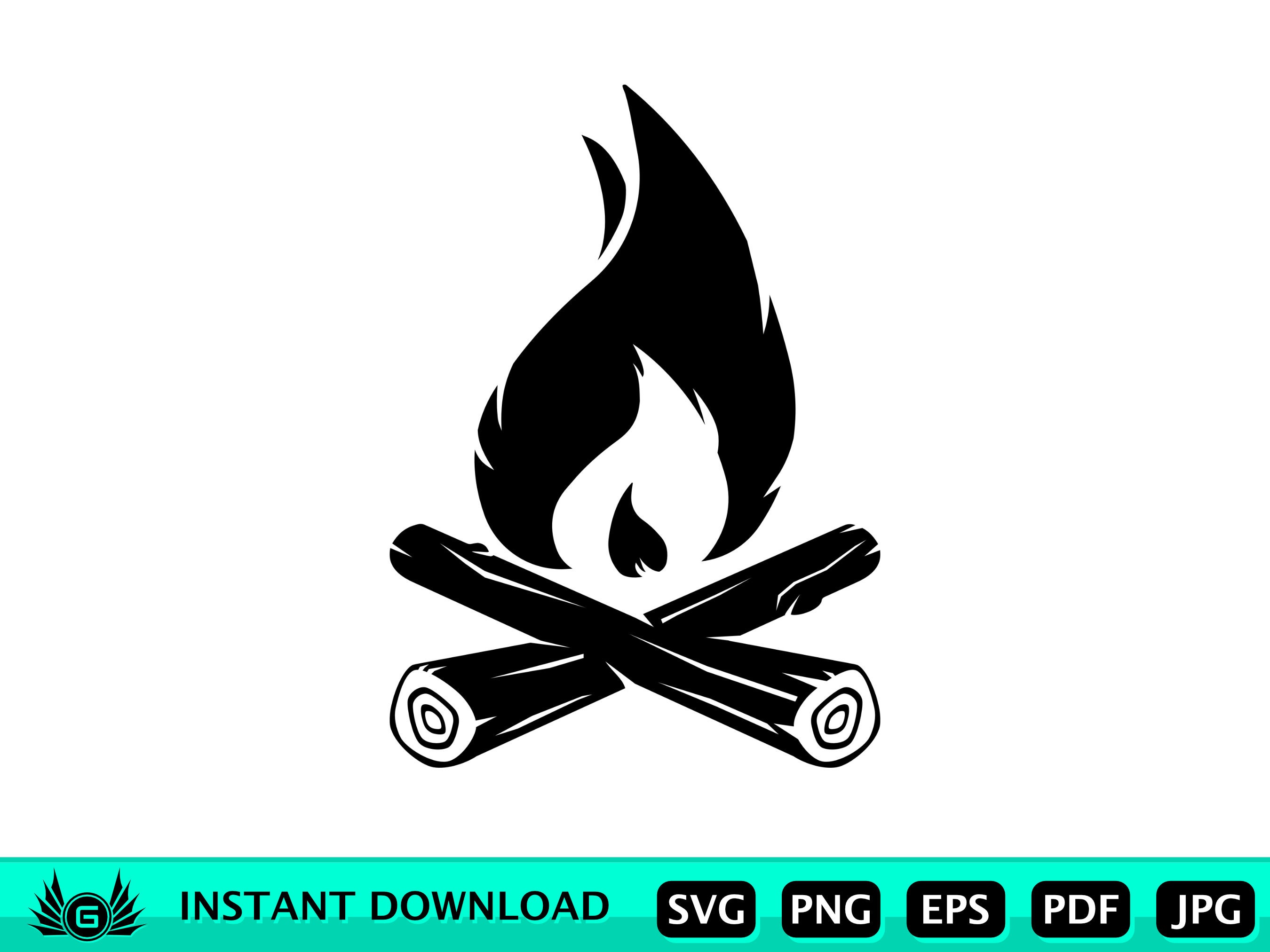Campfire SVG Log Fire Bonfire Campsite Camping Sign - Etsy