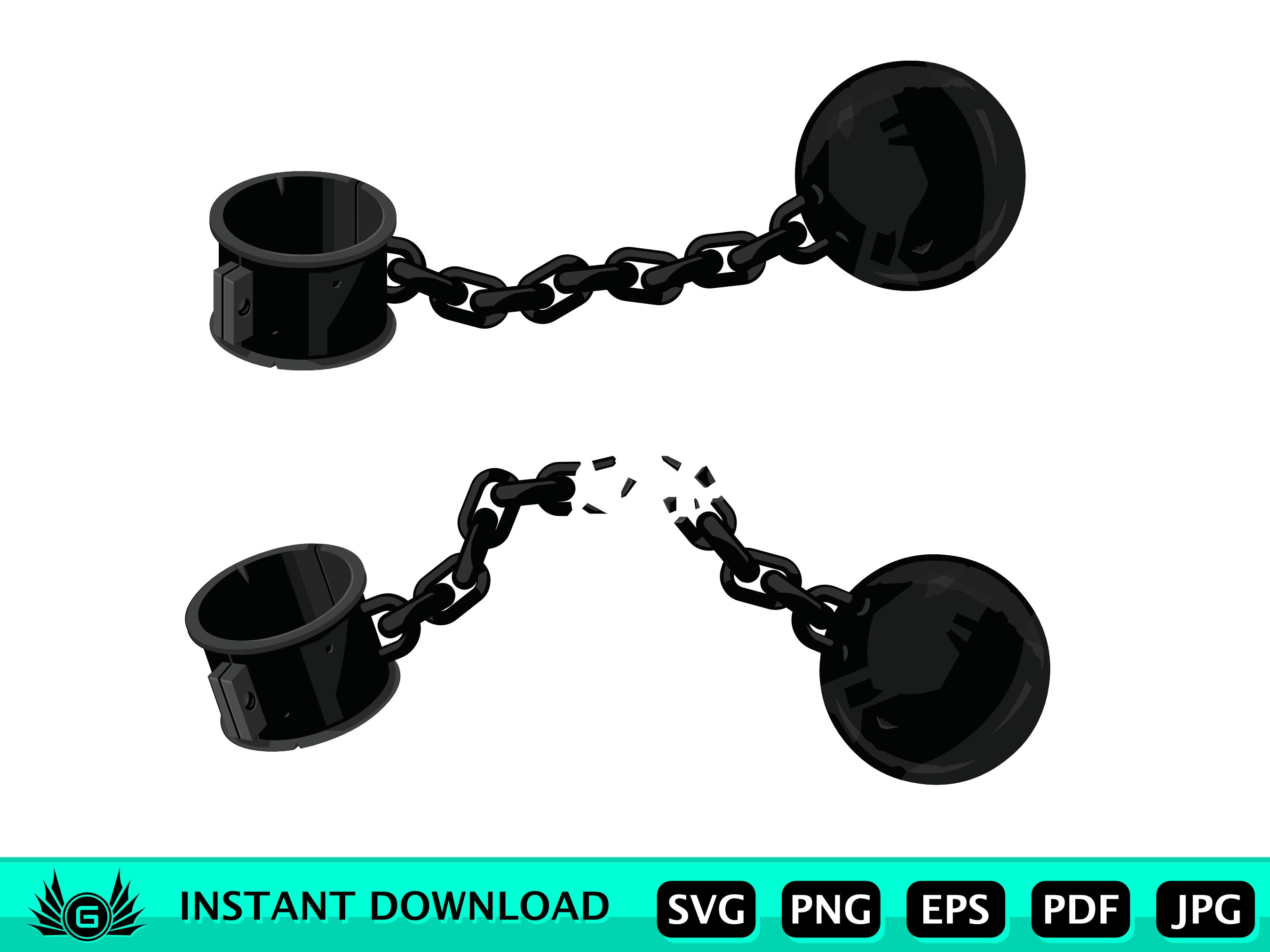 Ball and Chain Svg Prison SVG Prisoner Criminal Vector Etsy