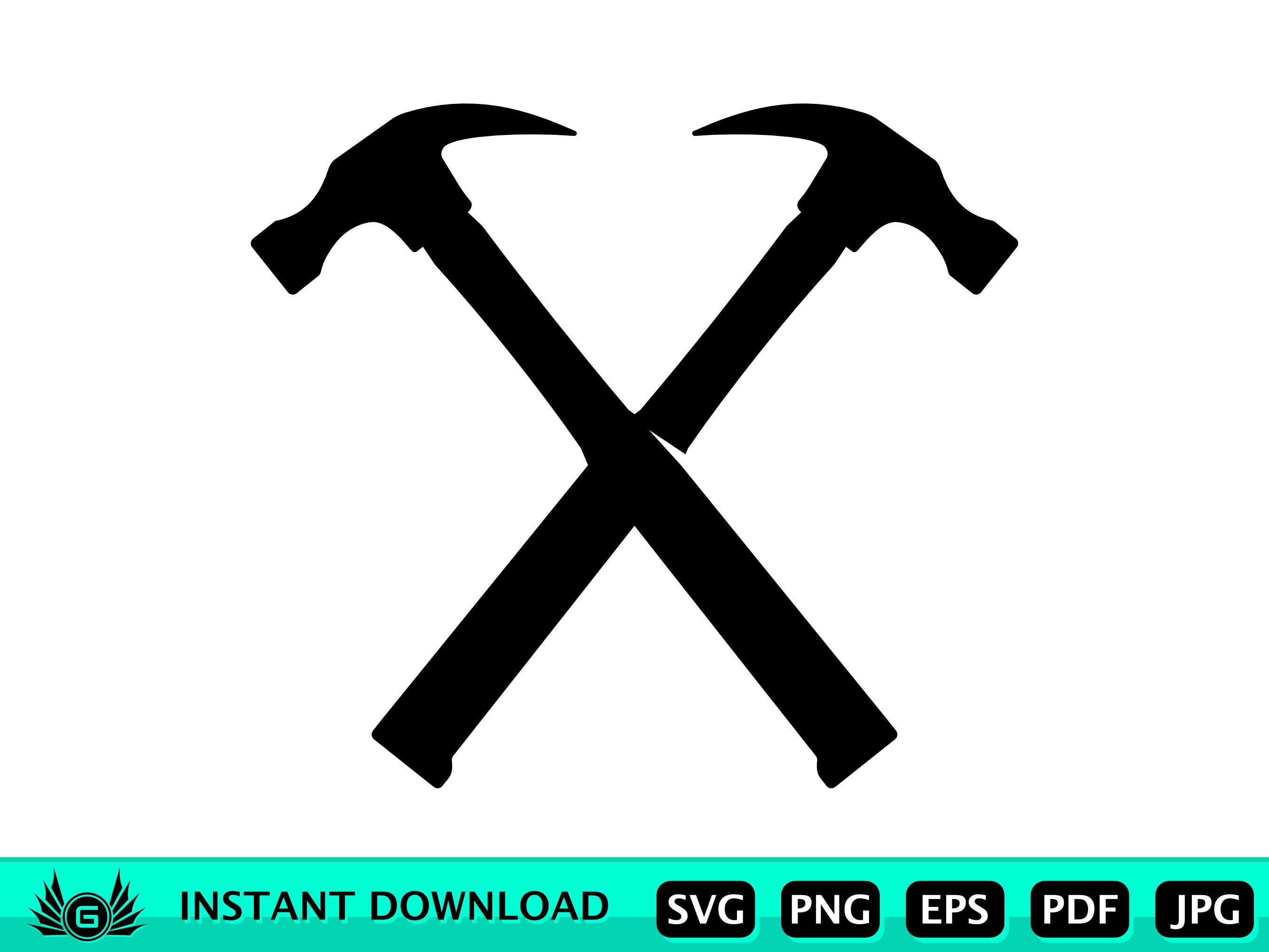 Crossed Hammers SVG Hammer SVG Claw Hammer SVG Etsy Australia