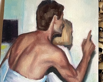 Mini re-animator original oil painting