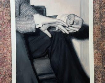 That Would Be Telling original oil painting