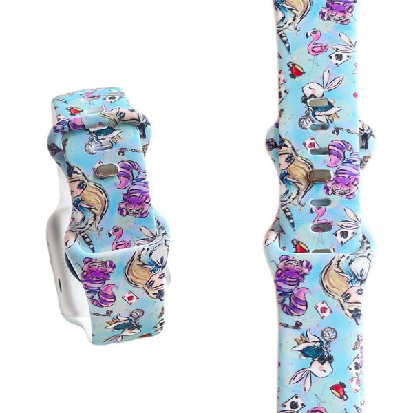 Alice in Wonderland Apple Watch Band Compatible with Series 8 7 6 5 4 3 2 1 SE for Men and Women