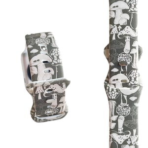 Pilz Uhrenarmband passend für Apple Watch Serie 9 8 7 6 5 4 3 2 1 SE, Grössen 38mm 40mm 41mm 42mm 44mm 45mm 49mm, Farbe GRY