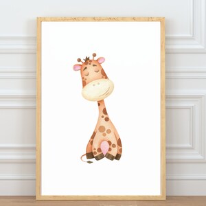 Giraffe Print, Safari Nursery Wall Art, Baby Giraffe Nursery Decor Animal Prints