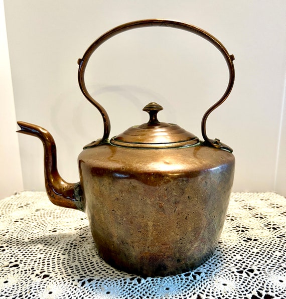 アンティーク銅ケトルティーポット、ヴィンテージ銅製コンロ用キッチン