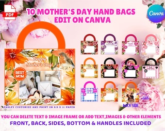 Mother's Day Handbag Gift Box Template | Mother's Day Jumbo Card Template | Mother's Day Card | Mother's Day Gift | Mother's Day PNG