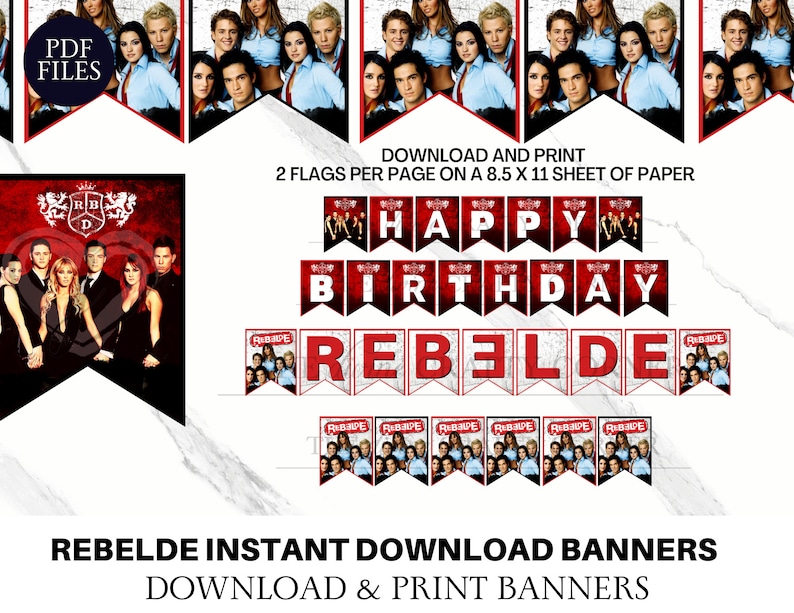 Rebelde Birthday Banners Rebelde RBD RBD Birthday - Etsy