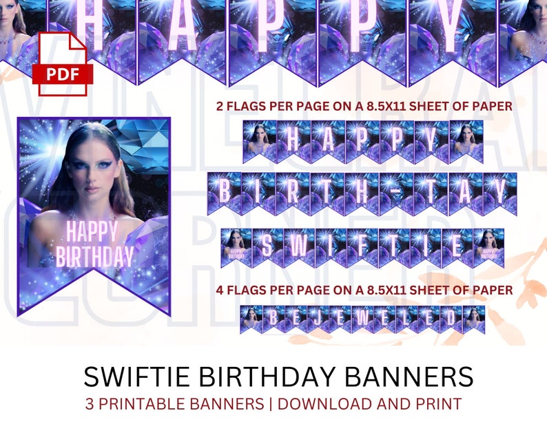 TS Birthday Banners T Swift Birthday Banners Taylor - Etsy