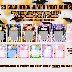Jumbo Graduation Card Templates 11x17 and 8.5x11 | Jumbo Graduation Treat Cards | Graduation Card | Graduation PNG | Jumbo Graduation Cards image 1