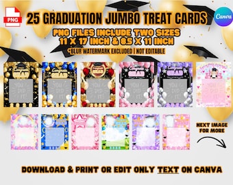 Jumbo Graduation Card Templates 11x17 and 8.5x11 | Jumbo Graduation Treat Cards | Graduation Card | Graduation PNG | Jumbo Graduation Cards