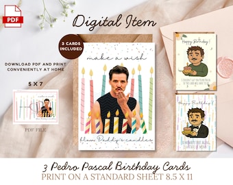 Pedro Pascal Birthday Card | Pedro Pascal | Pedro Pascal Birthday  | Pedro Pascal Party | Pedro Pascal Greeting Card | Pedro Pascal Banner