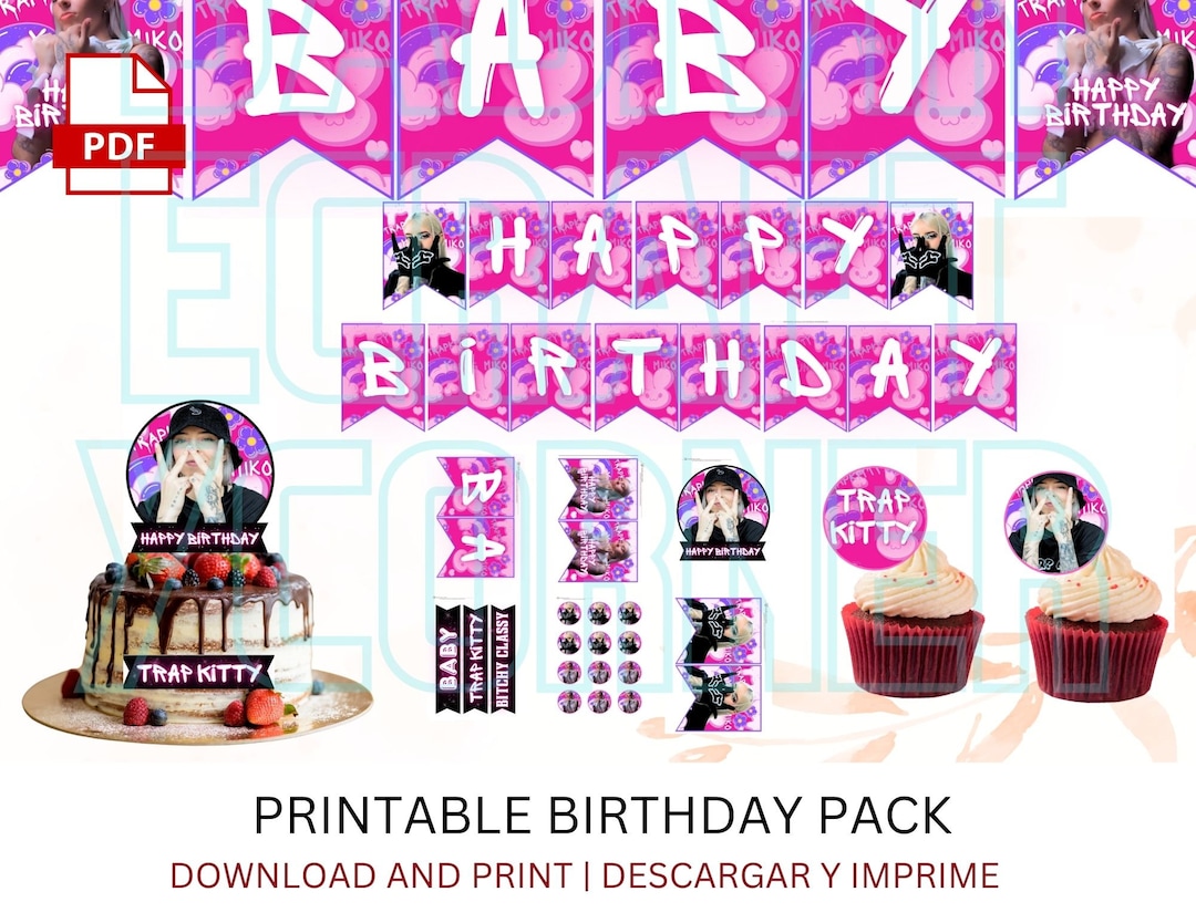 Young Miko Birthday Banner Young Miko Trap Kitty Baby Miko Young Miko