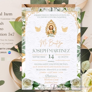 Bautizo Spanische Einladung | San Ijudas Tadeo Bautizo Invitacion | Bautizo Invitacion | Bautizo Einladung Niño | Bautizo | Bautizo Niño