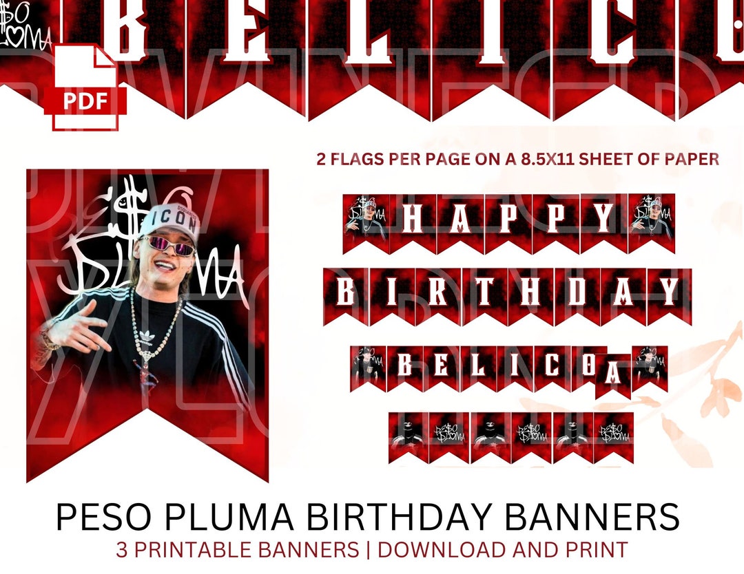 Peso Pluma Birthday Banners Peso Pluma Peso Pluma - Etsy