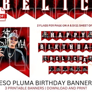 Peso Pluma verjaardagsbanners | Peso Pluma | Peso Pluma Cumpleaños | Peso Pluma-verjaardag | Peso Pluma-feestje | Peso Pluma-decoraties