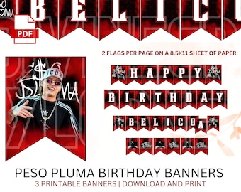 Peso Pluma Geburtstagsbanner | Peso Pluma | Peso Pluma Humpleaños | Peso Pluma Geburtstag | Peso Pluma Party | Peso Pluma Dekorationen