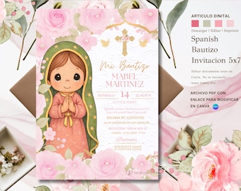 Bautizo Spanish Invitation | Virgen de Guadalupe Bautizo Invitacion | Bautizo Invitacion | Bautizo Invitacion Niña | Bautizo