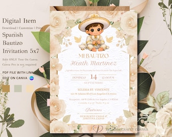Bautizo Spanish Invitation | Bautizo Charrito Invitacion | Bautizo Invitacion | Bautizo Invitacion Niño | Bautizo Charro | Bautizo Mexicano