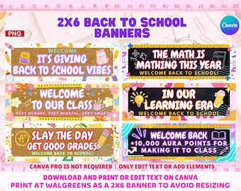 Back To School 2x6 Banner | Back to School | Class Banner | Classroom Banner | Back to School Banner | Back to School Printable