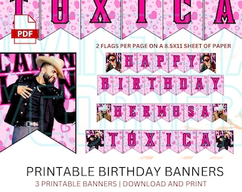 Carin Leon Birthday Banner | Carin Leon Birthday Pack | Carin Leon Cupcake Toppers | Carin Leon Cake Toppers | Carin Leon SVG