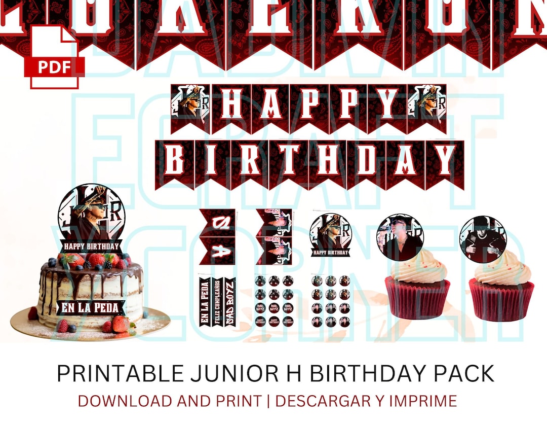 Junior H Birthday Banner | Junior H | Junior H Birthday Pack | Junior H