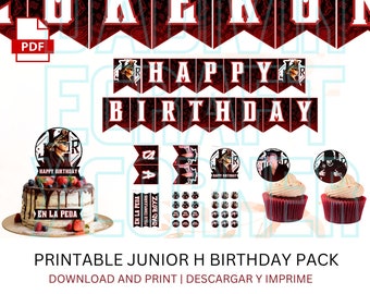 Junior H Geburtstagsbanner | Junior H | Junior H Geburtstagspaket | Junior H Kuchendeckel | Junior H Shirt | Junior H SVG | Junior H Sad Boyz