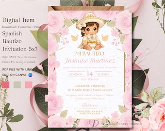 Bautizo Spanish Invitation | Bautizo Charrita Invitacion | Bautizo Invitacion | Bautizo Invitacion Niña | Bautizo Charro | Bautizo Mexicano