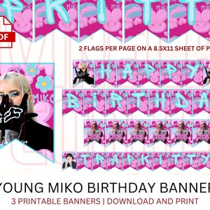 Young Miko Birthday Banners | Young Miko | Trap Kitty | Baby Miko | Young Miko Party | Young Miko Birthday | Young Miko SVG