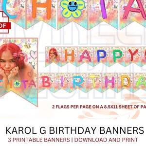 Karol G Birthday Banners | Mañana Será Bonito | Karol G Decoración de Cumpleaños | Karol G Party | Bichota | Karol G Decorations | Karol G