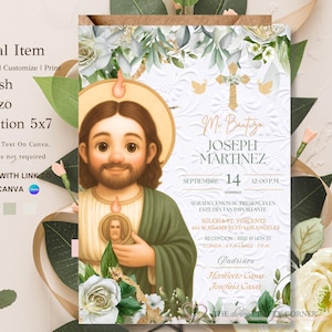 Bautizo Spanische Einladung | San Ijudas Tadeo Bautizo Invitacion | Bautizo Invitacion |Bautizo Einladung Niño | Bautizo | Bautizo Niño