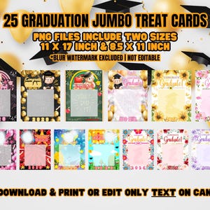 Jumbo Graduation Card Templates 11x17 and 8.5x11 | Jumbo Graduation Treat Cards | Graduation Card | Graduation PNG | Jumbo Graduation Cards image 2