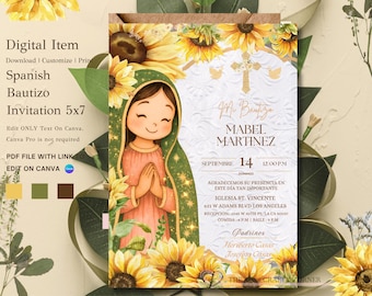 Bautizo Spanish Invitation | Virgen de Guadalupe Bautizo Invitacion | Bautizo Invitacion | Bautizo Invitacion Niña | Bautizo