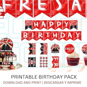 Fuerza Regida Birthday Banner | Jesus Ortiz Paz Birthday Pack | Jesus Ortiz Paz SVG | Sabor Fresa Banner | JOP Cake Topper | JOP Shirt