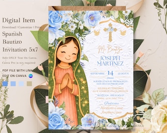 Bautizo Spanish Invitation | Virgen de Guadalupe Bautizo Invitacion | Bautizo Invitacion | Bautizo Invitacion Nino | Bautizo | Bautizo niño