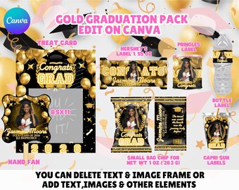 Graduation Party Favor Pack | Graduation Chip Bag | Graduation Template | Graduation Treat Cards | Graduation Banner | Graduation Fan