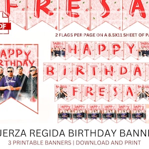 Fuerza Regida Birthday Banner | Fuerza Regida | Fuerza Regida Sabor Fresa | Fuerza Regida Shirt | Fuerza Regida Birthday | Fuerza Regida TQM