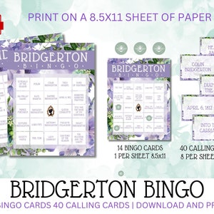 Bridgerton Bingo | Bridgerton Cupcake Toppers | Bridgerton Party | Bridgerton Birthday | Bridgerton Banner