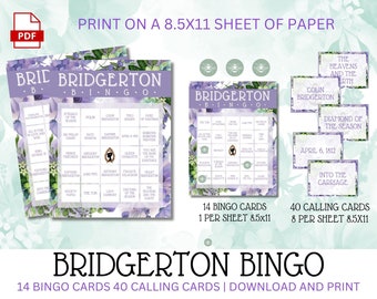 Bridgerton Bingo/Bridgerton Cupcake Toppers/Bridgerton Party/Bridgerton Birthday/Bridgerton Banner