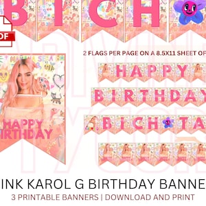 Karol G Birthday Banner | Karol G | Mañana Sera Bonito | Karol G Birthday Decorations | Karol G Cumpleaños | Karol G Birthday | Karol Shirt