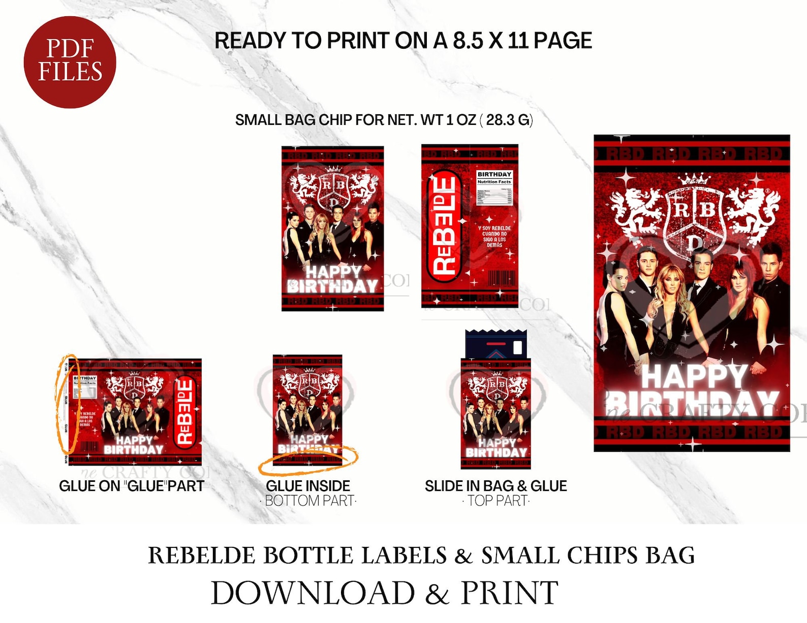 Rebelde Toppers Rebelde Birthday Party Pack | Rebelde | Rebelde Banner | RBD | RBD ...